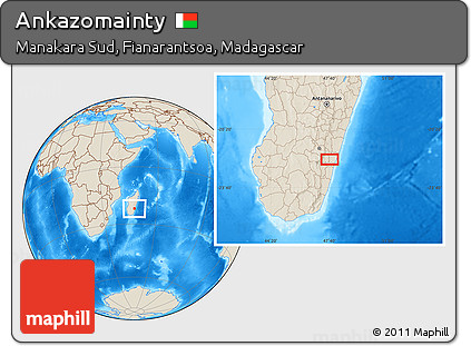 Shaded Relief Location Map of Ankazomainty