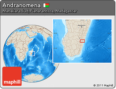 Shaded Relief Location Map of Andranomena