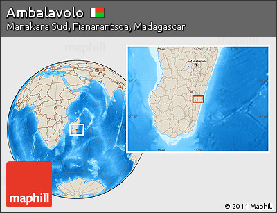 Shaded Relief Location Map of Ambalavolo