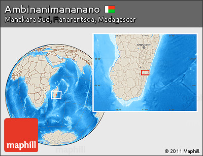 Shaded Relief Location Map of Ambinanimananano