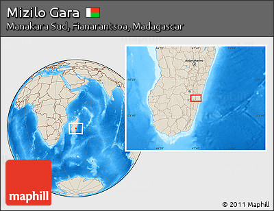 Shaded Relief Location Map of Mizilo Gara