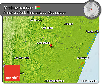 Physical Map of Mahazoarivo