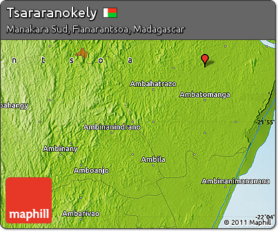 Physical Map of Tsararanokely