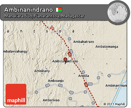 Shaded Relief Map of Ambinanindrano
