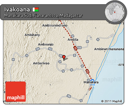 Shaded Relief Map of Ivakoana