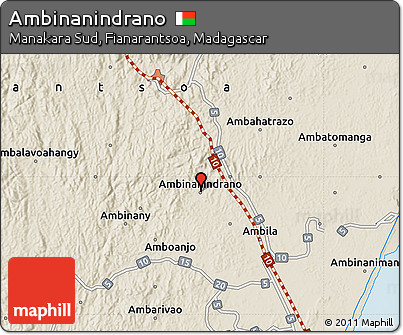 Shaded Relief Map of Ambinanindrano