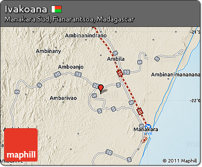 Shaded Relief Map of Ivakoana