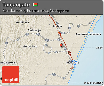 Shaded Relief Map of Tanjongato