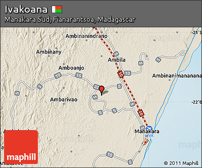 Shaded Relief Map of Ivakoana