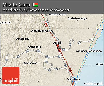 Shaded Relief Map of Mizilo Gara