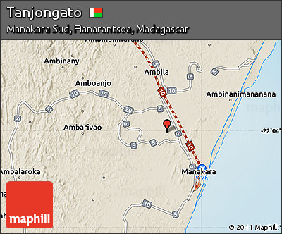 Shaded Relief Map of Tanjongato