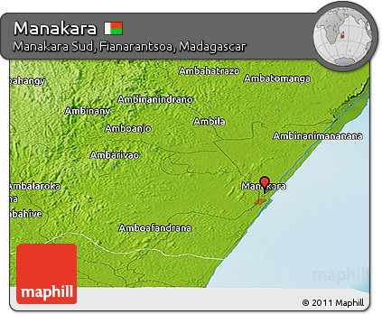 Physical Panoramic Map of Manakara