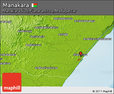 Physical Panoramic Map of Manakara