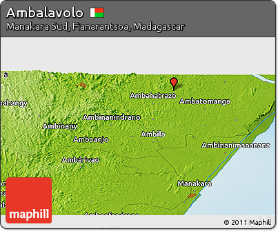 Physical Panoramic Map of Ambalavolo