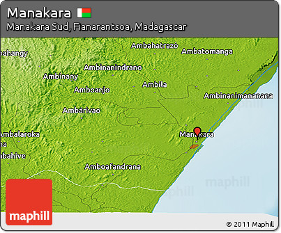 Physical Panoramic Map of Manakara