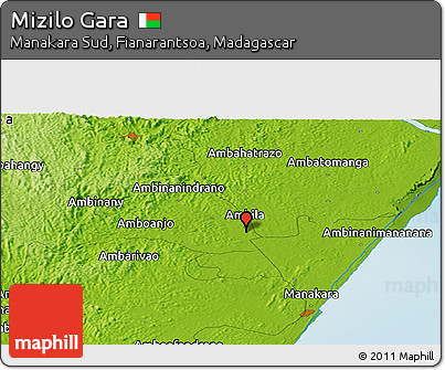 Physical Panoramic Map of Mizilo Gara