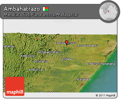 Satellite Panoramic Map of Ambahatrazo