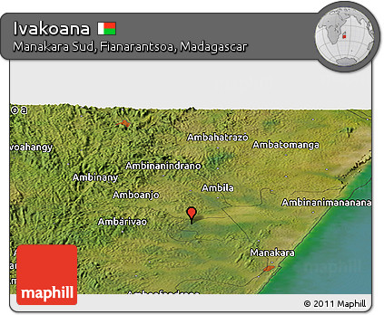 Satellite Panoramic Map of Ivakoana