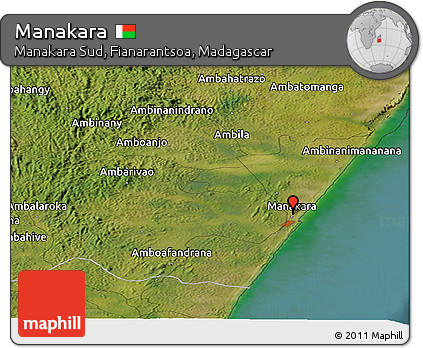 Satellite Panoramic Map of Manakara