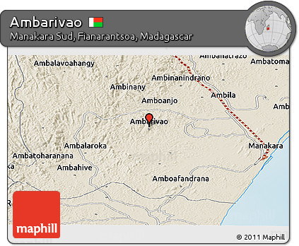 Shaded Relief Panoramic Map of Ambarivao