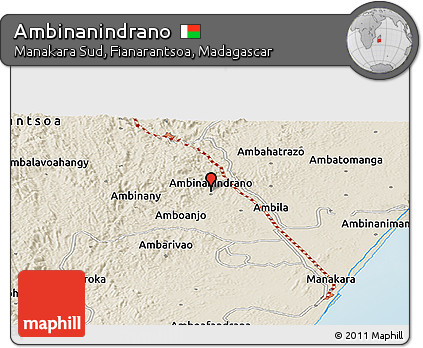 Shaded Relief Panoramic Map of Ambinanindrano