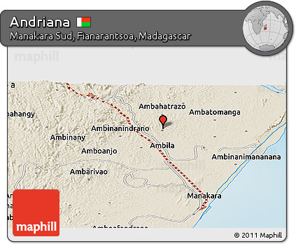 Shaded Relief Panoramic Map of Andriana