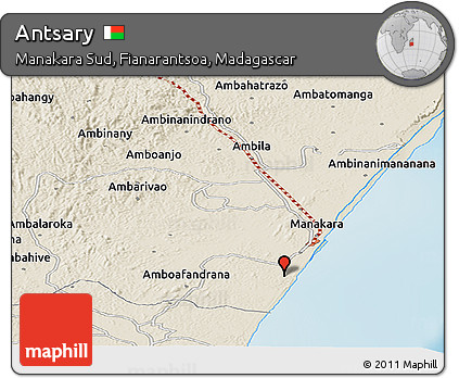 Shaded Relief Panoramic Map of Antsary