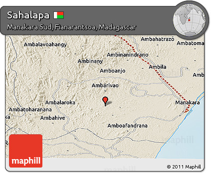 Shaded Relief Panoramic Map of Sahalapa