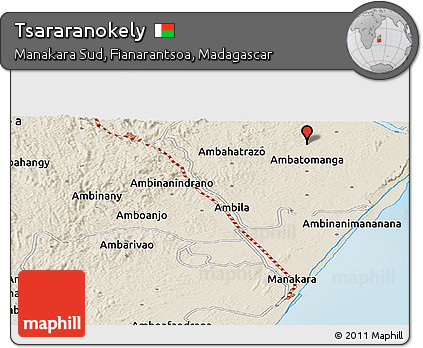 Shaded Relief Panoramic Map of Tsararanokely