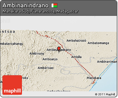 Shaded Relief Panoramic Map of Ambinanindrano