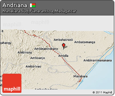 Shaded Relief Panoramic Map of Andriana