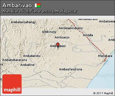 Shaded Relief Panoramic Map of Ambarivao