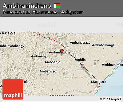 Shaded Relief Panoramic Map of Ambinanindrano
