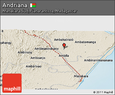 Shaded Relief Panoramic Map of Andriana