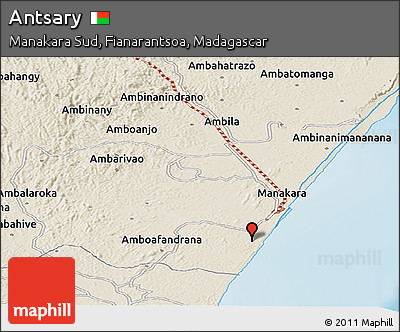 Shaded Relief Panoramic Map of Antsary