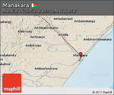 Shaded Relief Panoramic Map of Manakara