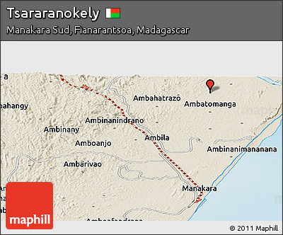 Shaded Relief Panoramic Map of Tsararanokely