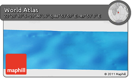 Physical Panoramic Map of the Area around 22° 3' 23" S, 49° 22' 30" E