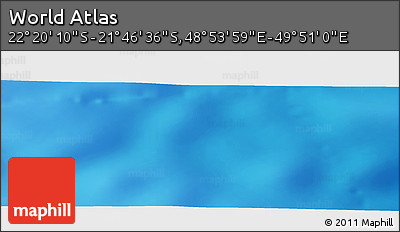 Physical Panoramic Map of the Area around 22° 3' 23" S, 49° 22' 30" E