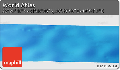 Physical Panoramic Map of the Area around 22° 3' 23" S, 49° 22' 30" E