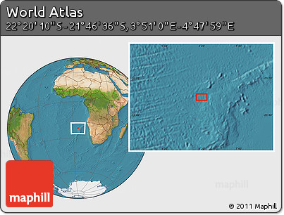 Satellite Location Map of the Area around 22° 3' 23" S, 4° 19' 30" E