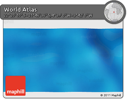 Shaded Relief 3D Map of the Area around 22° 3' 23" S, 4° 10' 30" W