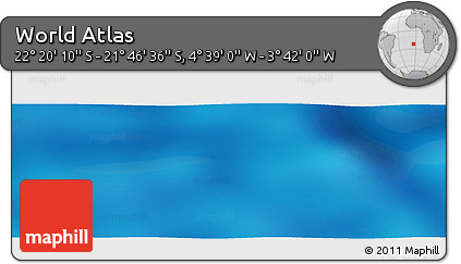 Shaded Relief Panoramic Map of the Area around 22° 3' 23" S, 4° 10' 30" W