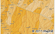 Political Map of the area around 22° 3' 23" S, 50° 55' 29" W