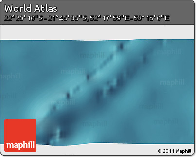 Satellite 3D Map of the Area around 22° 3' 23" S, 52° 46' 29" E