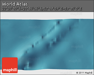 Satellite 3D Map of the Area around 22° 3' 23" S, 52° 46' 29" E