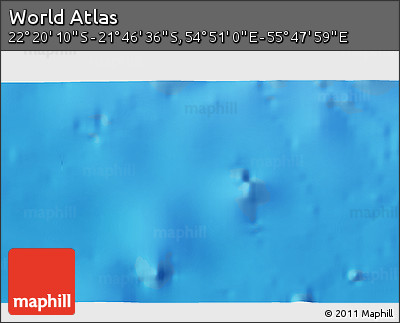 Physical 3D Map of the Area around 22° 3' 23" S, 55° 19' 30" E