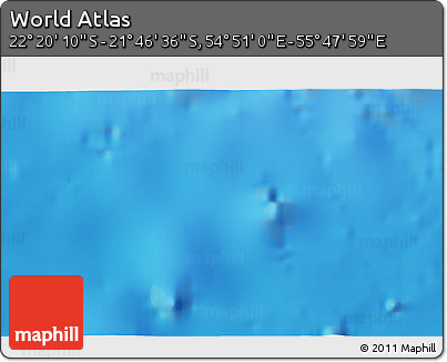 Physical 3D Map of the Area around 22° 3' 23" S, 55° 19' 30" E