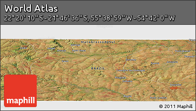 Satellite Panoramic Map of the Area around 22° 3' 23" S, 55° 10' 29" W