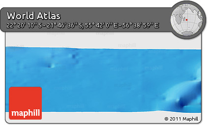 Physical Panoramic Map of the Area around 22° 3' 23" S, 56° 10' 29" E